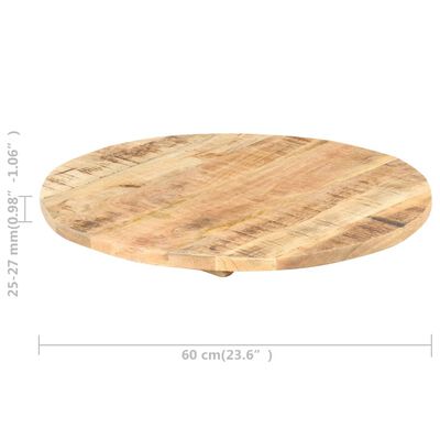 vidaXL Table Top Ø23.6"x(0.98"-1.06") Solid Mango Wood