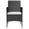 vidaXL Garden Lounge Set Black PE rattan, powder-coated steel, glass