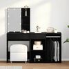 vidaXL LED Dressing Table Black oak 140 x 40 x 140 cm Engineered wood