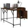 vidaXL Desk Smoked Oak Engineered Wood Medium Adjustable Feet Desk