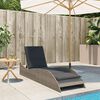 vidaXL Sun Lounger Grey PE rattan 23.6 x 80.7 x 28.7 in