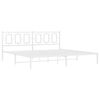 vidaXL Bed Frame White Steel 79 x 79 in Bed Frame Rectangular Modern