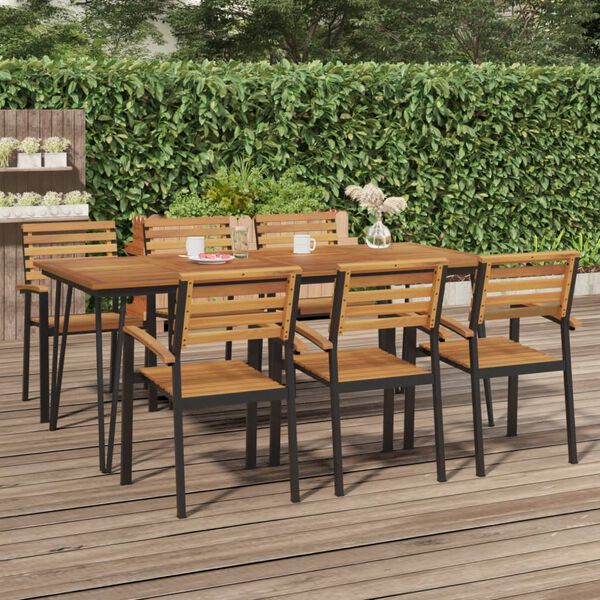 vidaXL Patio Table with Hairpin Legs 78.7"x35.4"x29.5" Solid Wood Acacia