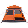 vidaXL Camping Tent Dome 4-Person Gray and Orange Quick Release