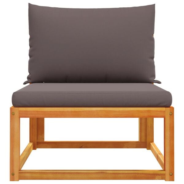 vidaXL Garden Sofa Armless with Cushions Wood Acacia&Rope