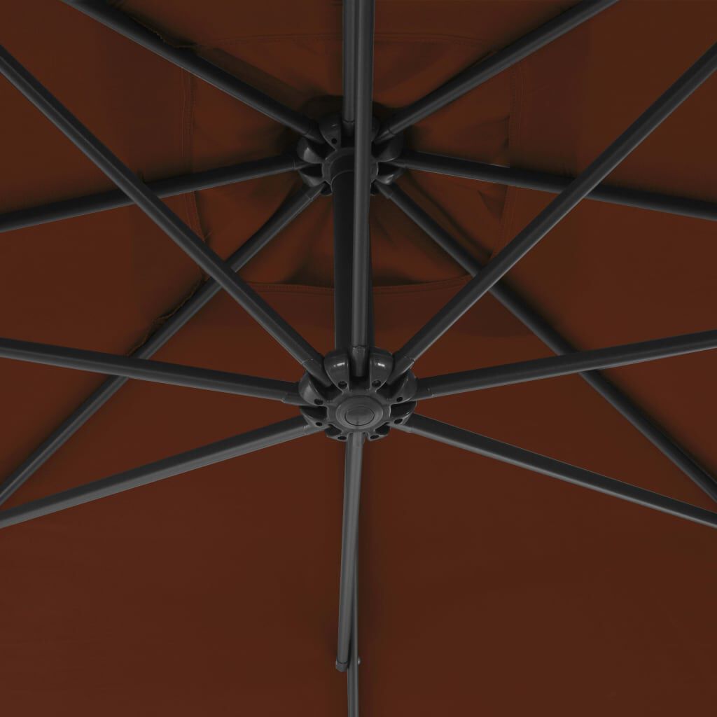 vidaXL Cantilever Garden Umbrella Terracotta Steel, Polyester