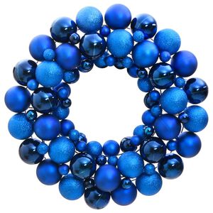 vidaXL Christmas Wreath Blue Polystyrene 17.7 in diameter