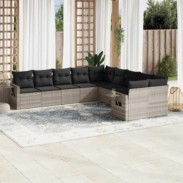 vidaXL Garden Sofa Set Light Grey