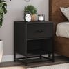 vidaXL Bedside Cabinet Set of 2 Black Engineered wood, steel Medium