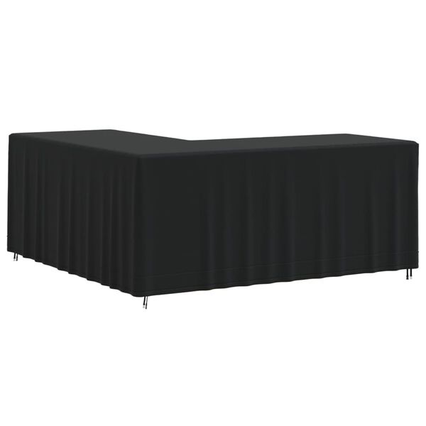 vidaXL Sofa Cover Black 420D Oxford fabric with PU coating L-shape large