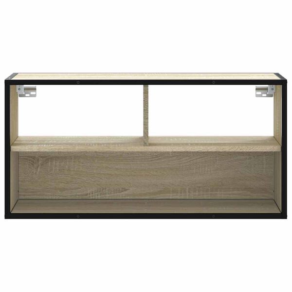 vidaXL TV Cabinet Sonoma Oak Engineered wood, metal 31.5 in long