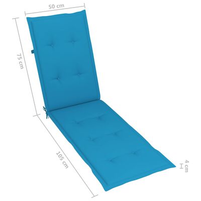 vidaXL Deck Chair Cushion Blue (29.5"+41.3")x19.7"x1.2"