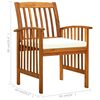 vidaXL Patio Dining Chairs 3 pcs with Cushions Solid Acacia Wood