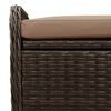 vidaXL Storage Bench Brown PE Rattan, Powder-coated Steel, Foam Medium