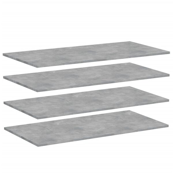 vidaXL Shelf Set of 4 Concrete Grey Engineered Wood 39.4 x 19.7 x 0.6 in