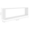 vidaXL Wall Shelf Set of 4 White Engineered wood