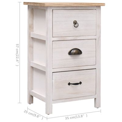 vidaXL Side Cabinet 13.8"x9.8"x22.4" Paulownia Wood