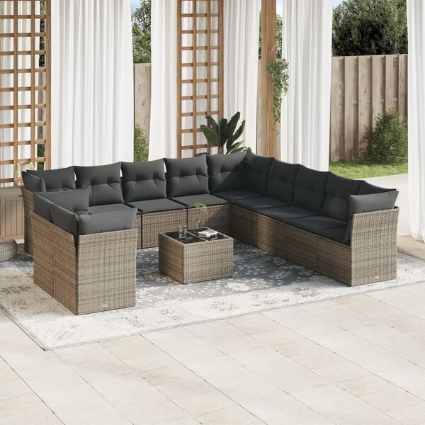 vidaXL Garden Sofa Set Dark Grey, Grey