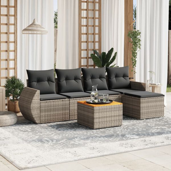 vidaXL Garden Sofa Set Grey