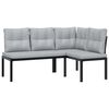vidaXL Bench Set Black Powder-coated steel, 100% polyester fabric Medium