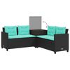 vidaXL Patio Sofa Black, Turquoise
