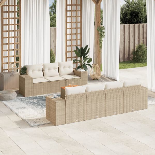 vidaXL Garden Sofa Set Beige, Cream White