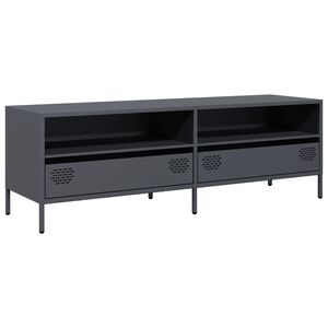 vidaXL TV Cabinet Anthracite Cold-rolled Steel Medium Adjustable Feet