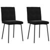 vidaXL Dining Chair Set of 2 Black Velvet, plywood, metal Standard