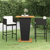 vidaXL Garden Bar Set Black PE rattan Standard Stackable