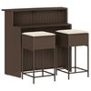 vidaXL Garden Bar Set Brown, Cream White
