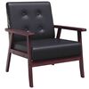 vidaXL Armchairs Black Faux leather, Wooden frame Standard Durable
