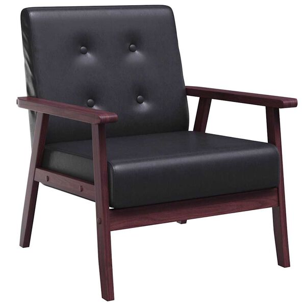 vidaXL Armchairs Black Faux leather, Wooden frame Standard Durable