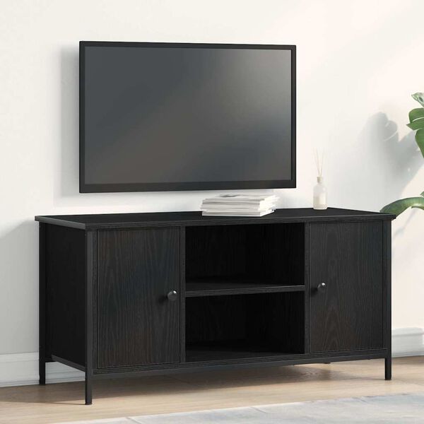 vidaXL TV Cabinet Black oak 100 x 40 x 50 cm Engineered wood