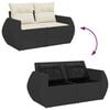 vidaXL Garden Sofa Set Black, Cream White