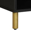 vidaXL Coffee Table Black Engineered wood, solid mango wood, brass Medium