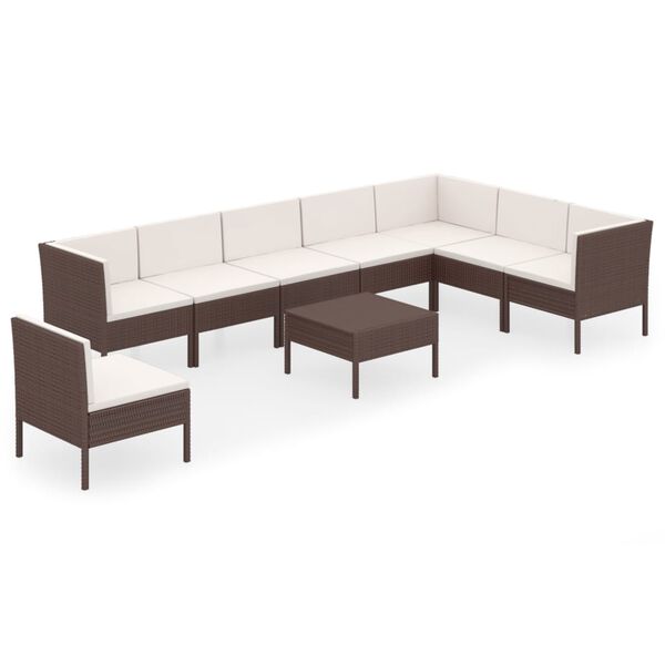 vidaXL Garden Lounge Set Brown