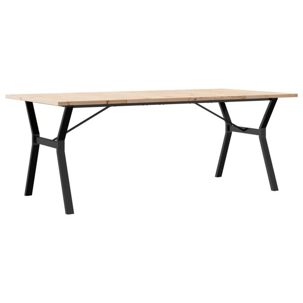 vidaXL Dining Table Natural Pine Solid Pine Wood Large Dining Table