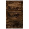 vidaXL Wall-mounted Bedside Cabinet Set of 2 Smoked oak Engineered wood