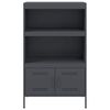 vidaXL Highboard Anthracite Steel 26.8 x 15.4 x 44.5 in Highboard