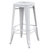 vidaXL Bar Stool Set of 2 White Steel 16.9 x 16.9 x 29.9 in Footrest