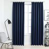 vidaXL Blackout Curtains with Hooks 2 pcs Blue 55.1x88.6"