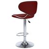 vidaXL Bar Stool Set of 2 Wine Red Faux Leather, Chrome Steel Medium