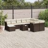 vidaXL Garden Sofa Set Brown, Cream White