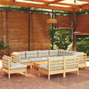 vidaXL Garden Lounge Set Cream, Natural Wood