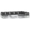 vidaXL Garden Lounge Set White, Dark Grey