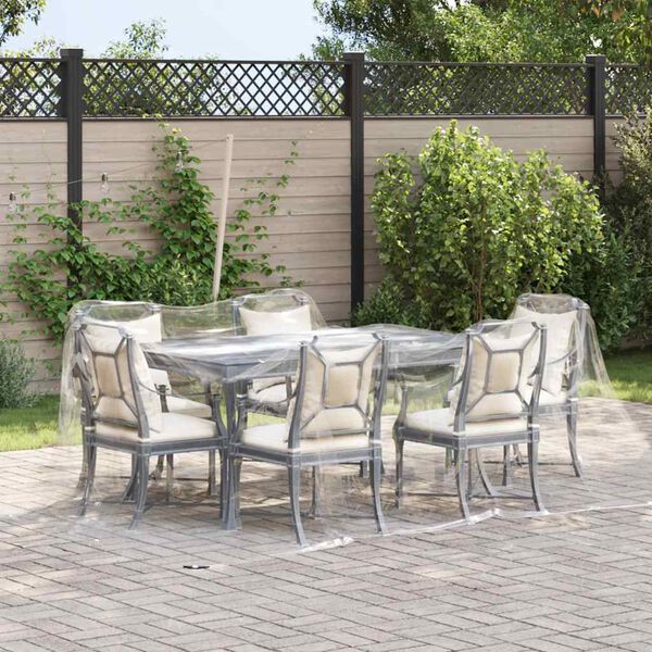 vidaXL Clear Tarpaulin with Eyelets 9.8x16.4' PVC