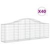 vidaXL Arched Gabion Baskets 40 pcs 78.7"x11.8"x23.6"/31.5" Galvanized Iron