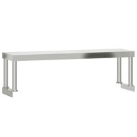 vidaXL Work Table Overshelf 43.3"x11.8"x13.8" Stainless Steel