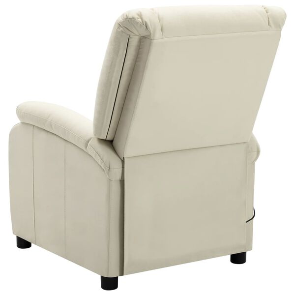 vidaXL Massage Recliner Cream White Faux Leather