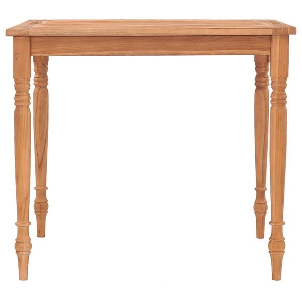 vidaXL Batavia Table Natural Teak Solid Teak Wood 33.5x33.5 in Durable